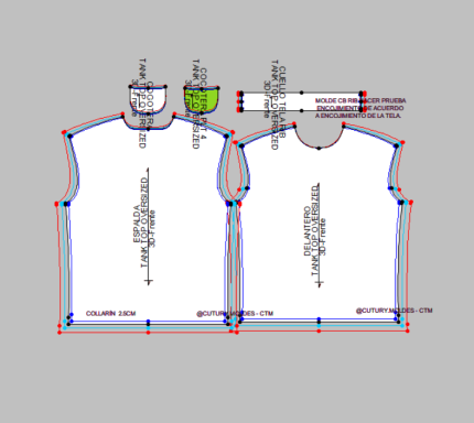 "Molde cad tank top en todas las tallas s-m-l-xl"